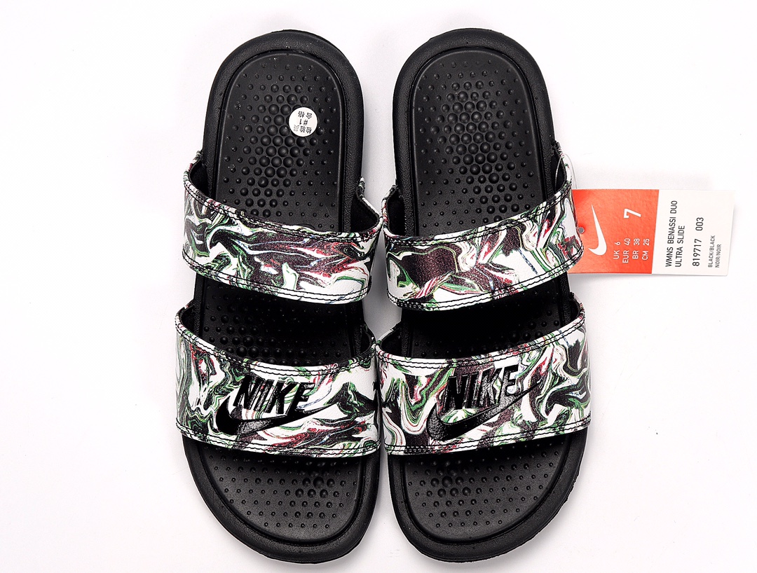 80 Nike Benassi DUO Ultra Slide 耐克忍者拖 819717-003 黑绿扎染