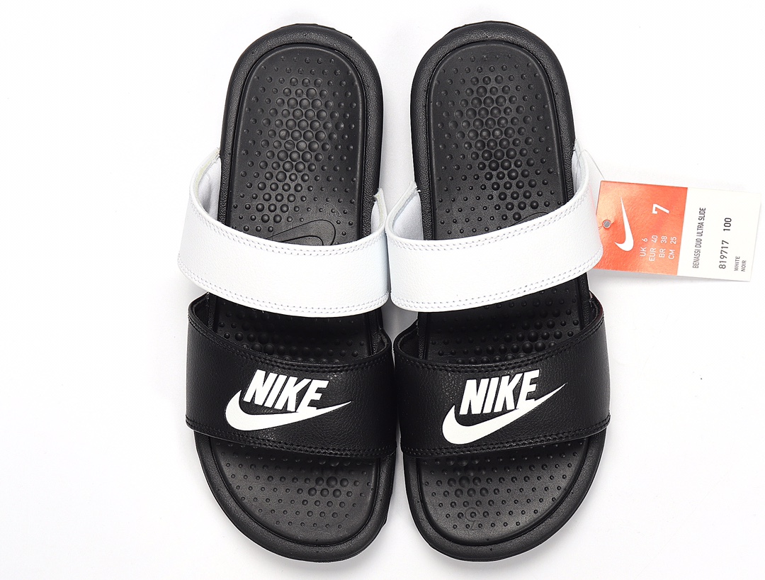 80 Nike Benassi DUO Ultra Slide 耐克忍者拖 819717-100 黑白