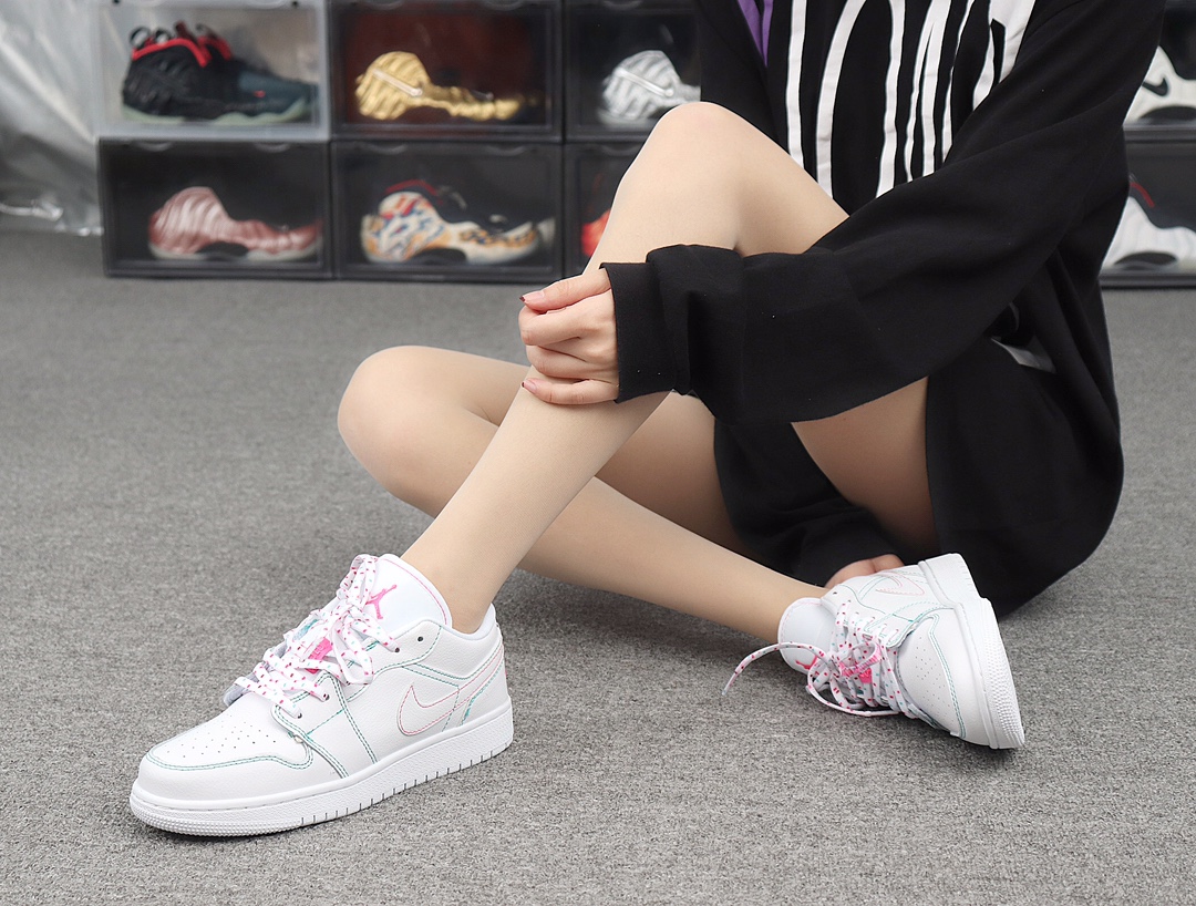 220 Nike Air Jordan 1 Low 554723-101“Pink”少女粉 AJ1乔丹1代低帮