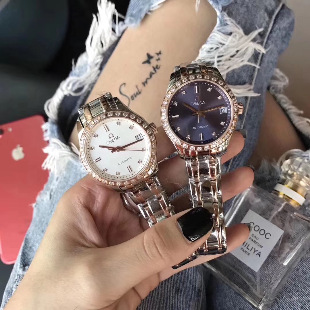 Omega 最新机械女款欧米茄 优雅美艺 养眼吸睛 壳体与表带采用316L精钢材质打造而成
