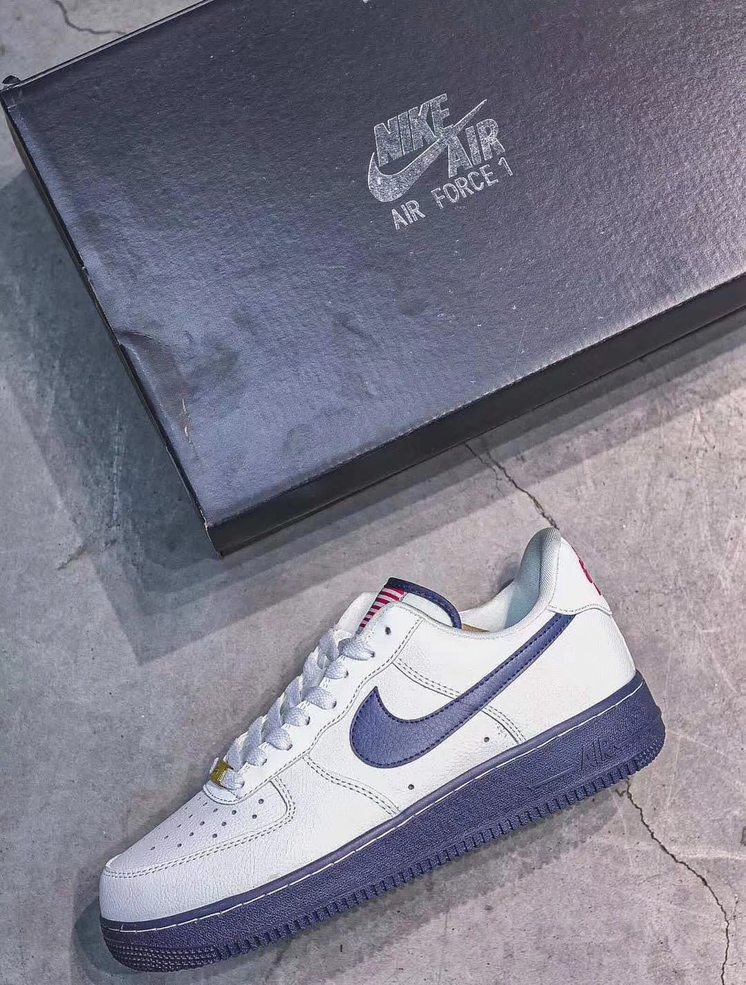 190 公司级 Nike Air Force 1'07 Low USA“美国国旗” 白蓝空军一号低帮休闲版鞋 CK5718-100