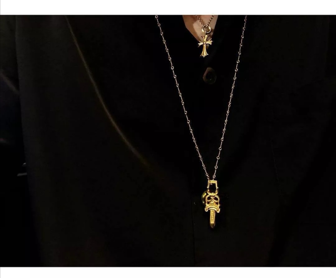 Chrome Hearts Chrome hearts 克罗心22k金圆环十字项链