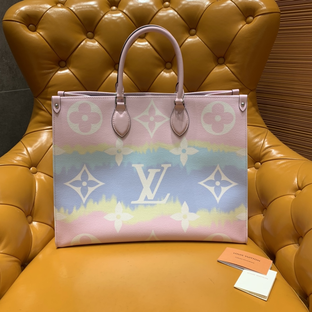 Louis Vuitton LV Onthego Tote Bags Pink Summer Collection Fashion Casual M45119