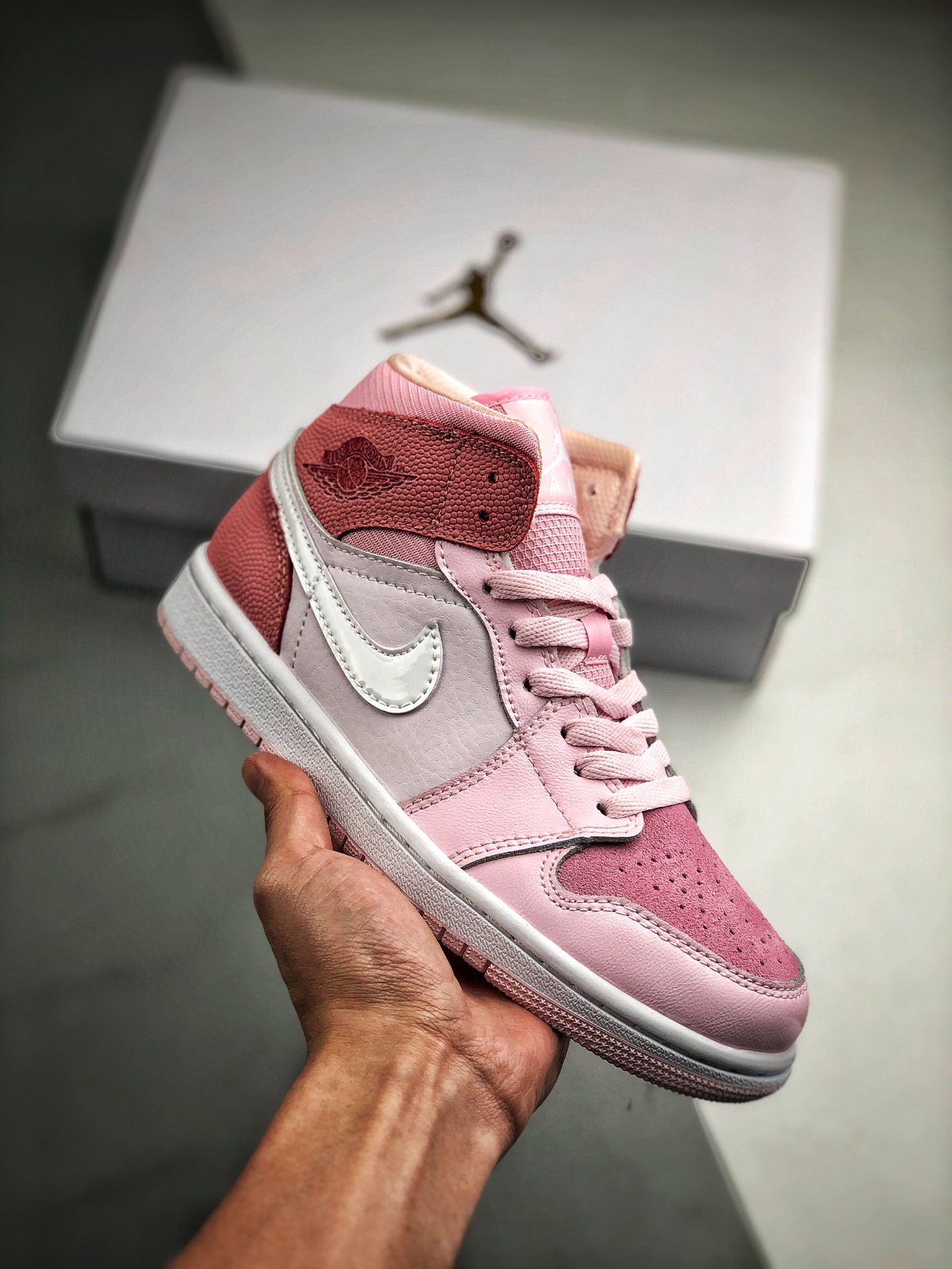 Apoyo contra reembolso, canal original, la mejor artesanía del mercado‼ Air Jordan 1 Mid diosa blanco rosa, serie de ca…