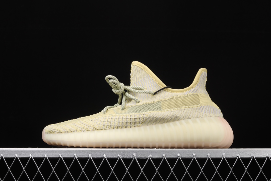 特价外贸版本AdidasYeezy350BoostV2FV3250阿迪达斯椰子350二代全新镂空柠檬黄天