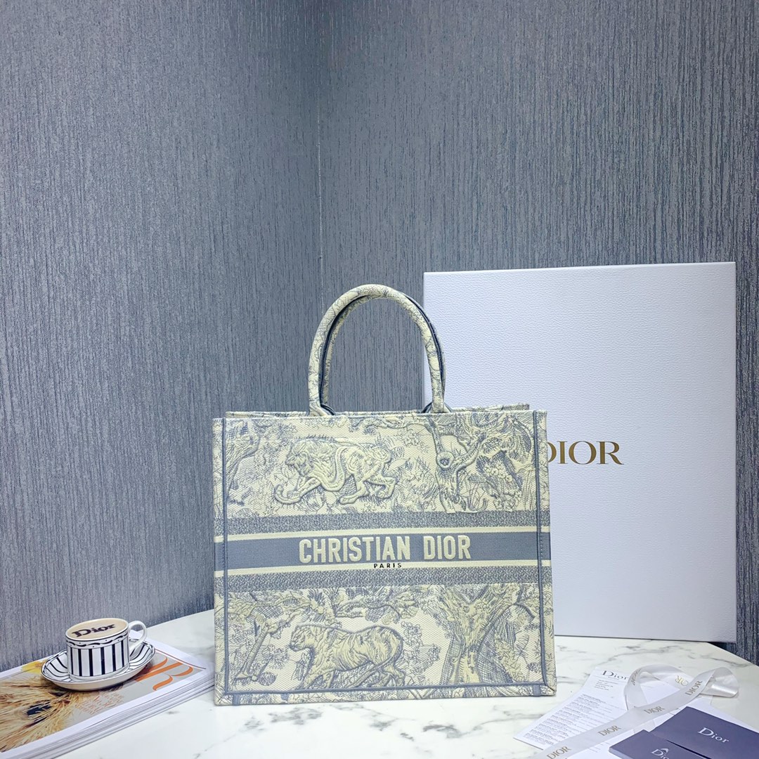 Dior Book Tote Handbags Tote Bags 2023 Luxury Replicas
 Grey Embroidery