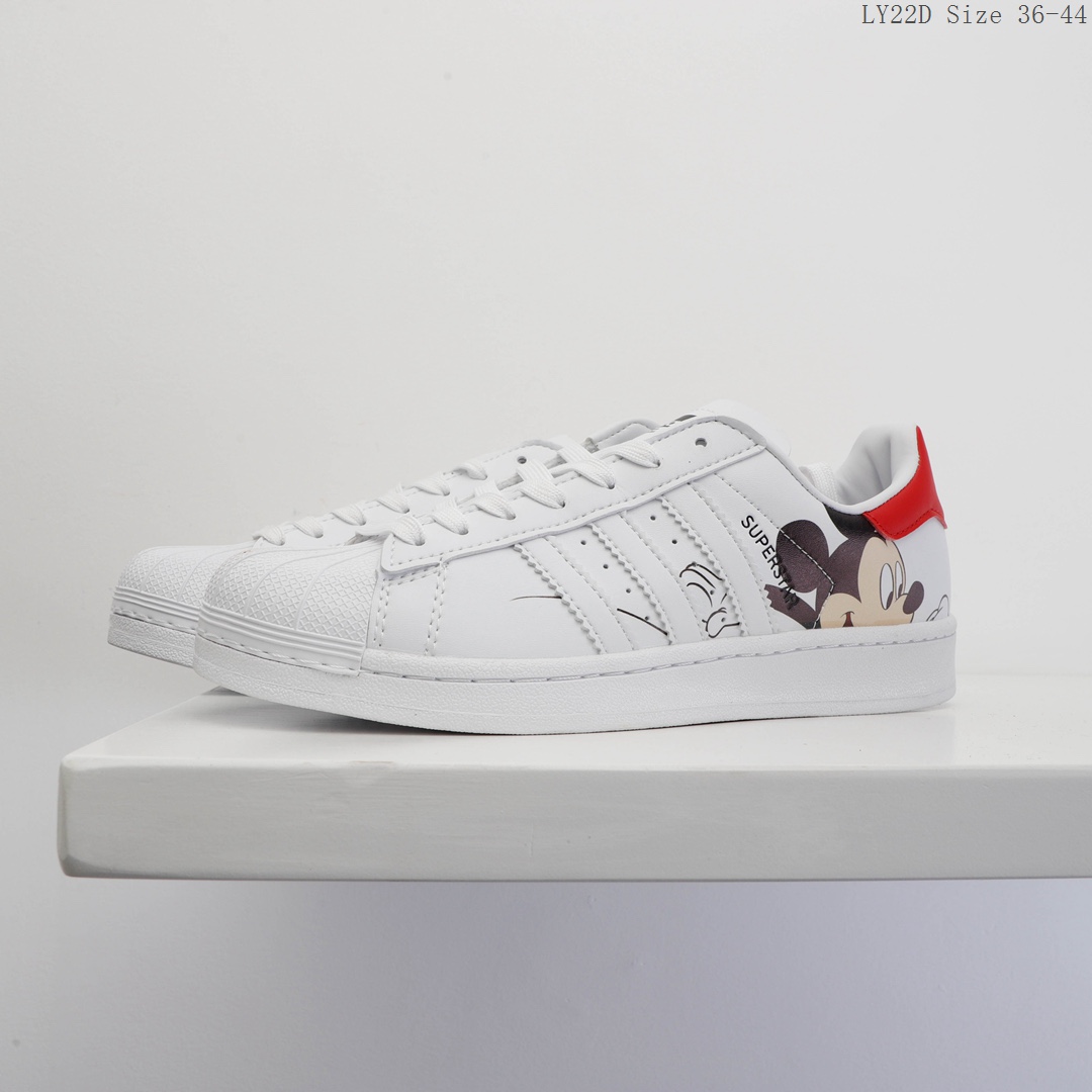 95 头层  Adidas/三叶草Superstar 新款涂鸦米奇迪斯尼联名米老鼠贝壳头板鞋