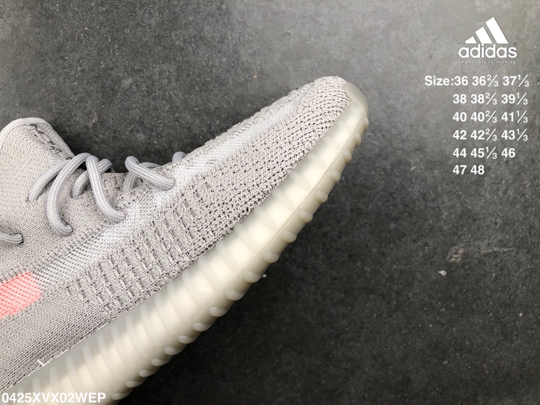 240   阿迪达斯 真标真爆 椰子350V2 YEEZY BOOST 350 3M反光 透明蕾丝LOGO  巴斯夫爆米花减震中底  运动休闲鞋