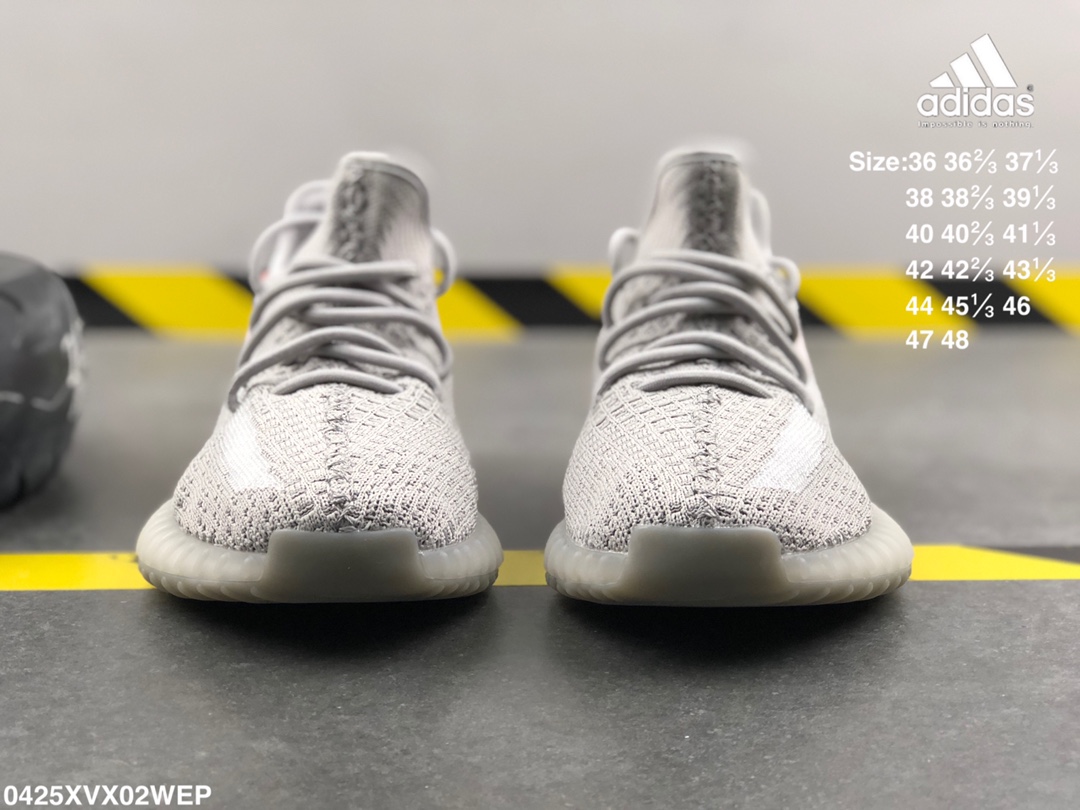 240   阿迪达斯 真标真爆 椰子350V2 YEEZY BOOST 350 3M反光 透明蕾丝LOGO  巴斯夫爆米花减震中底  运动休闲鞋