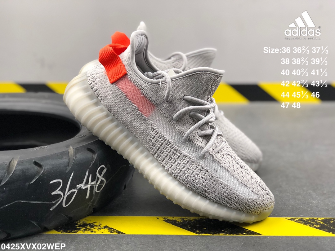 240   阿迪达斯 真标真爆 椰子350V2 YEEZY BOOST 350 3M反光 透明蕾丝LOGO  巴斯夫爆米花减震中底  运动休闲鞋