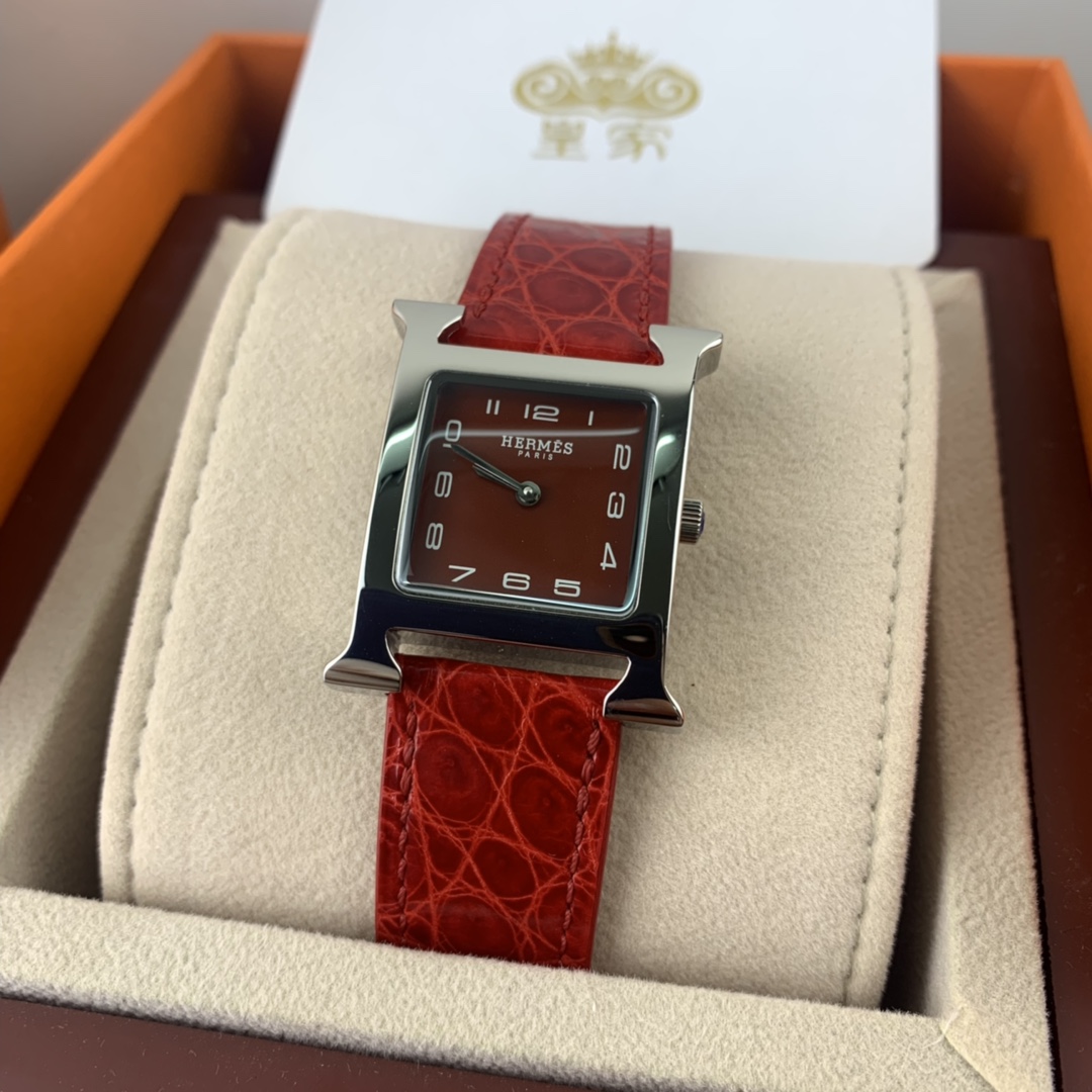 Hermès 皇家 爱马仕女表红红
