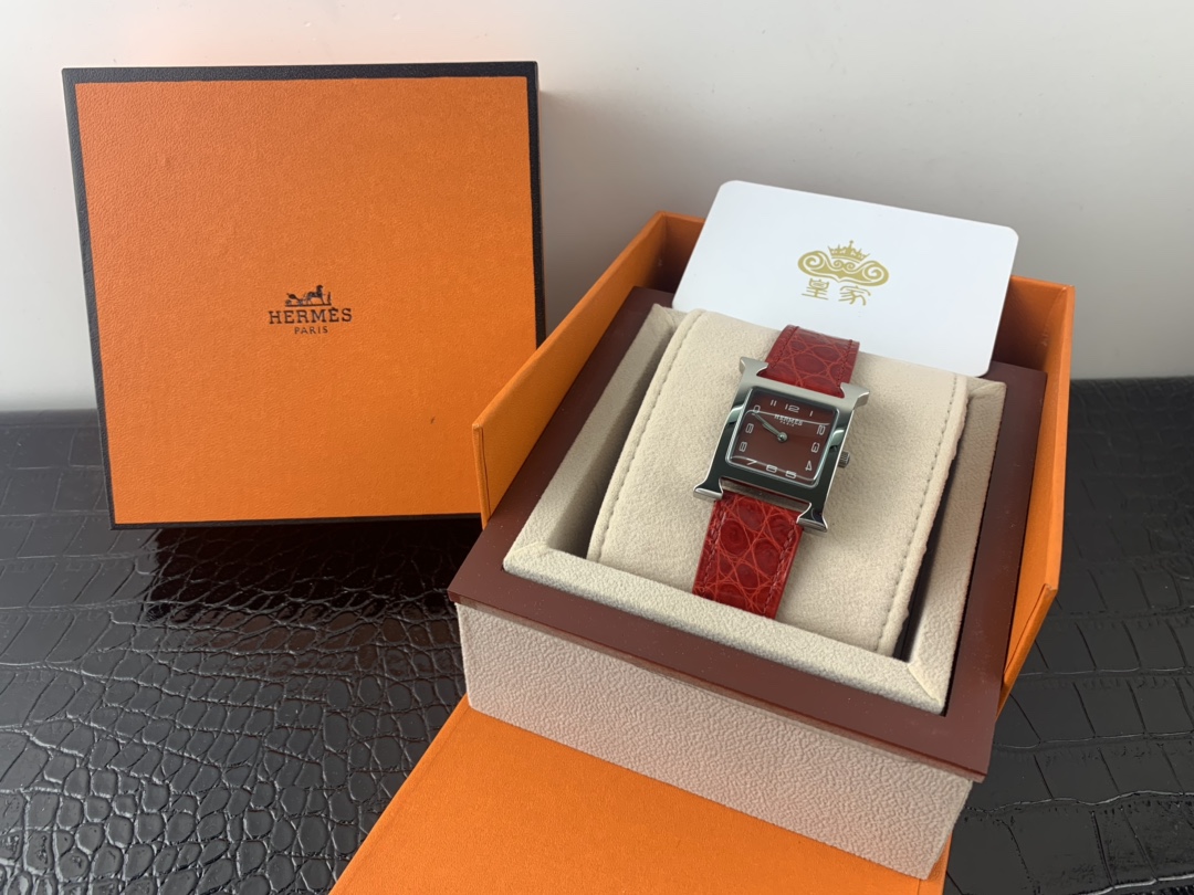 Hermès 皇家 爱马仕女表红红