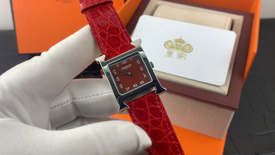 Hermès 皇家 爱马仕女表红红
