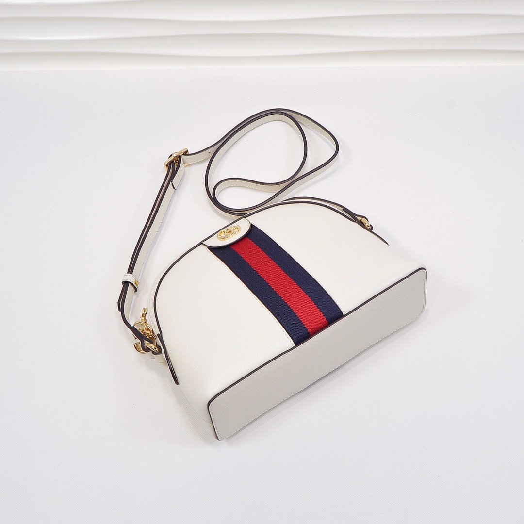 🔥🔥🔥Ophidia GG 贝壳包🍀极具复古气息也很有质感，弧形造型考究工艺, 定制正品牛皮. 正品金属配件🌾🌾款号：499621，尺寸：23.5x19x8cm