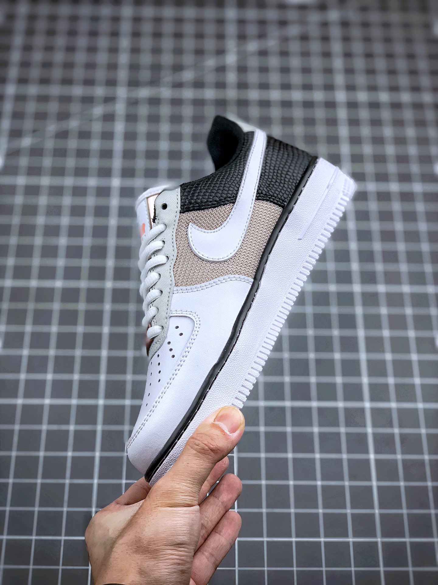 220 Air Force 1 '07 ”Vast Grey/Sail-Black” “拼色白金银黑 灰橙 网”CT3434-001