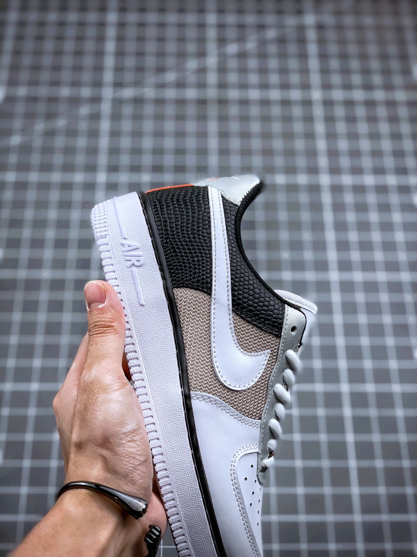 220 Air Force 1 '07 ”Vast Grey/Sail-Black” “拼色白金银黑 灰橙 网”CT3434-001
