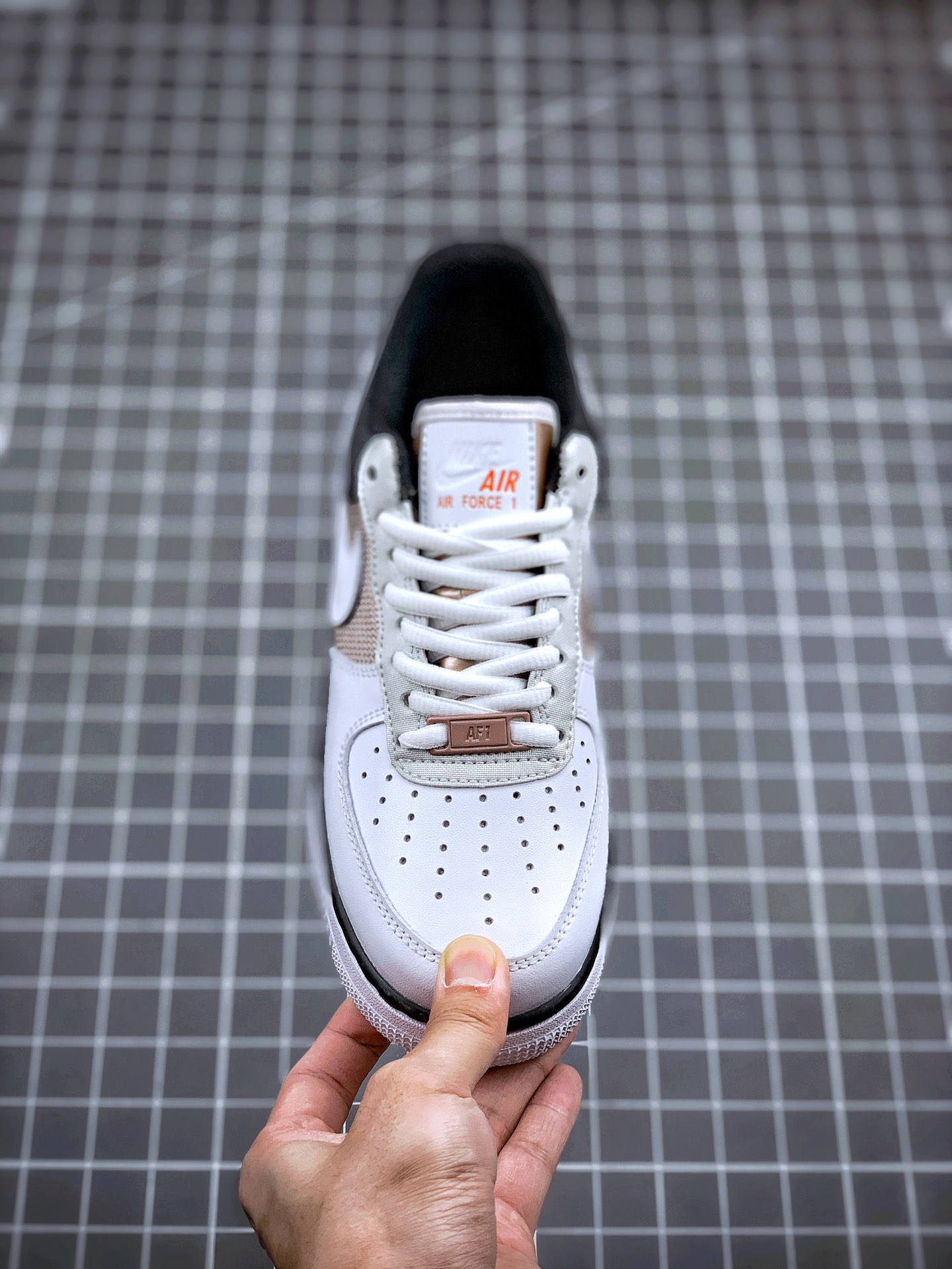 220 Air Force 1 '07 ”Vast Grey/Sail-Black” “拼色白金银黑 灰橙 网”CT3434-001
