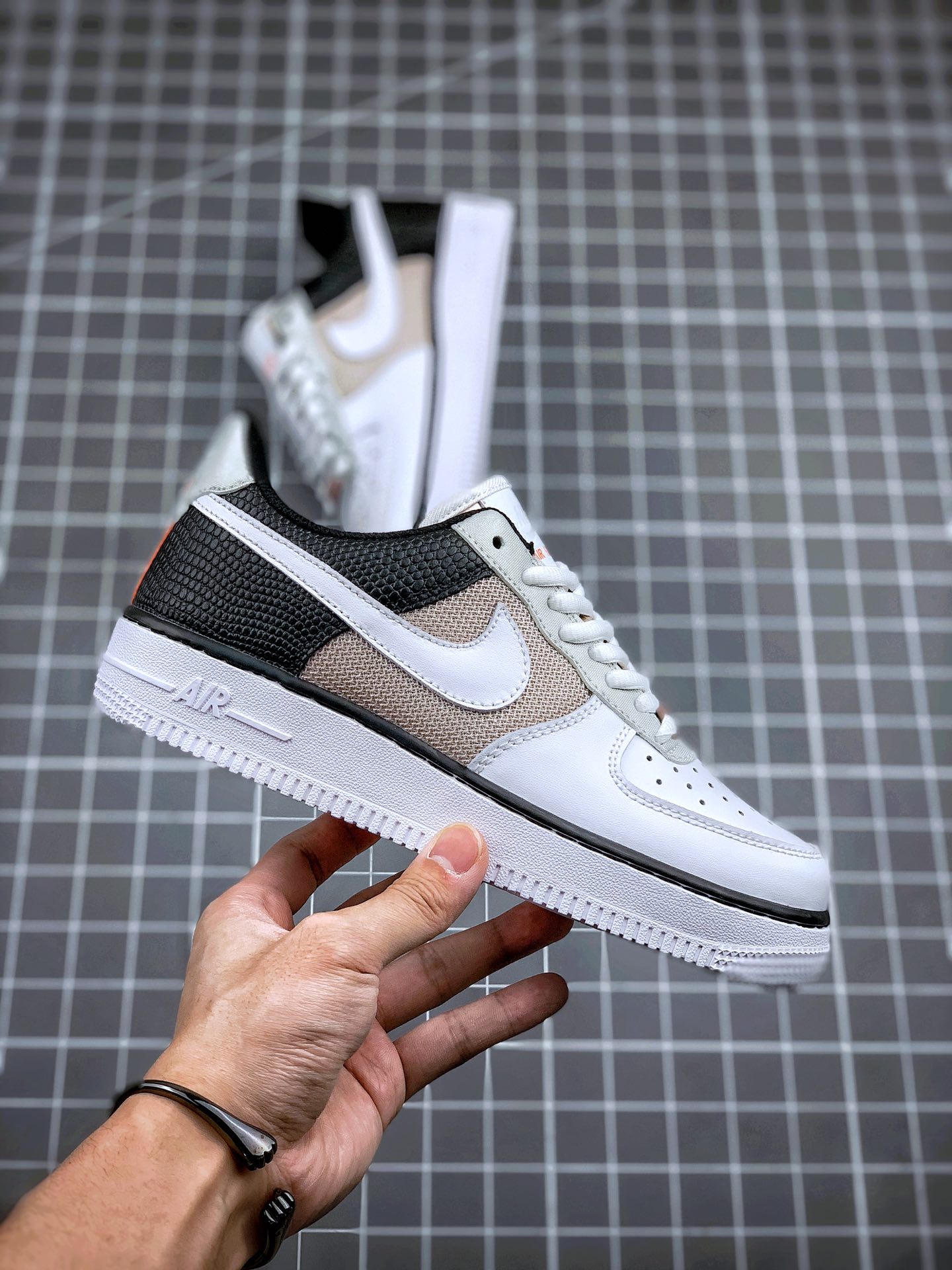 220 Air Force 1 '07 ”Vast Grey/Sail-Black” “拼色白金银黑 灰橙 网”CT3434-001