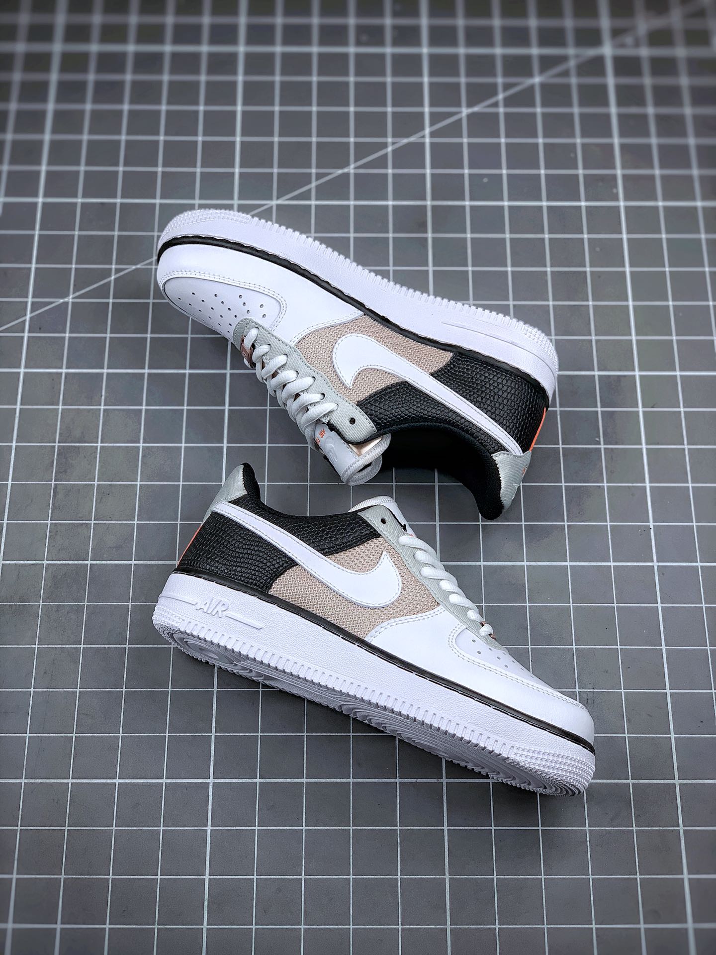 220 Air Force 1 '07 ”Vast Grey/Sail-Black” “拼色白金银黑 灰橙 网”CT3434-001