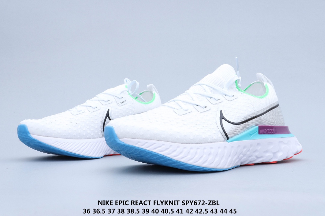 160 公司级 Nike Epic React Flyknit 瑞亚 新全 系列编织透气休闲运动 步跑 鞋 CD4371-101