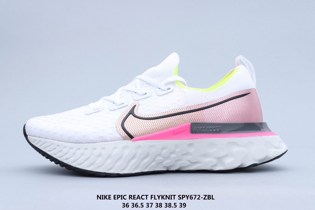 160 公司级 Nike Epic React Flyknit 瑞亚 新全 系列编织透气休闲运动步跑 鞋 CD4371-101
