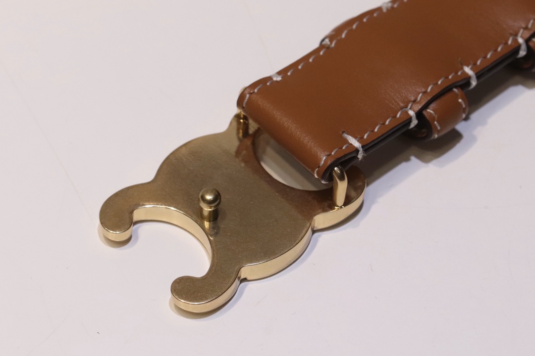 Celine Zeline Spring Belt: Original Design, Gold Buttons, Italian Calves, 2.5 Width. - 图片 5