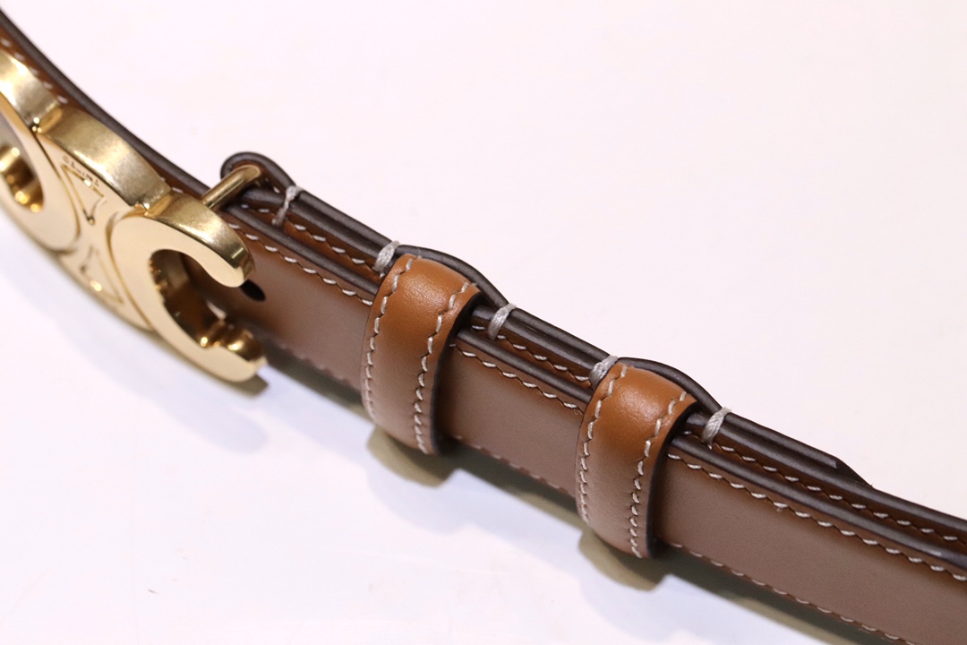 Celine Zeline Spring Belt: Original Design, Gold Buttons, Italian Calves, 2.5 Width. - 图片 6