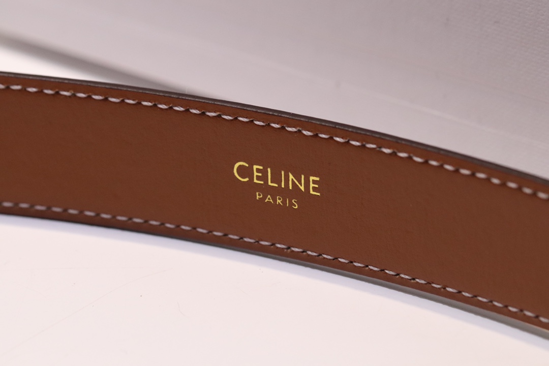 Celine Zeline Spring Belt: Original Design, Gold Buttons, Italian Calves, 2.5 Width. - 图片 7