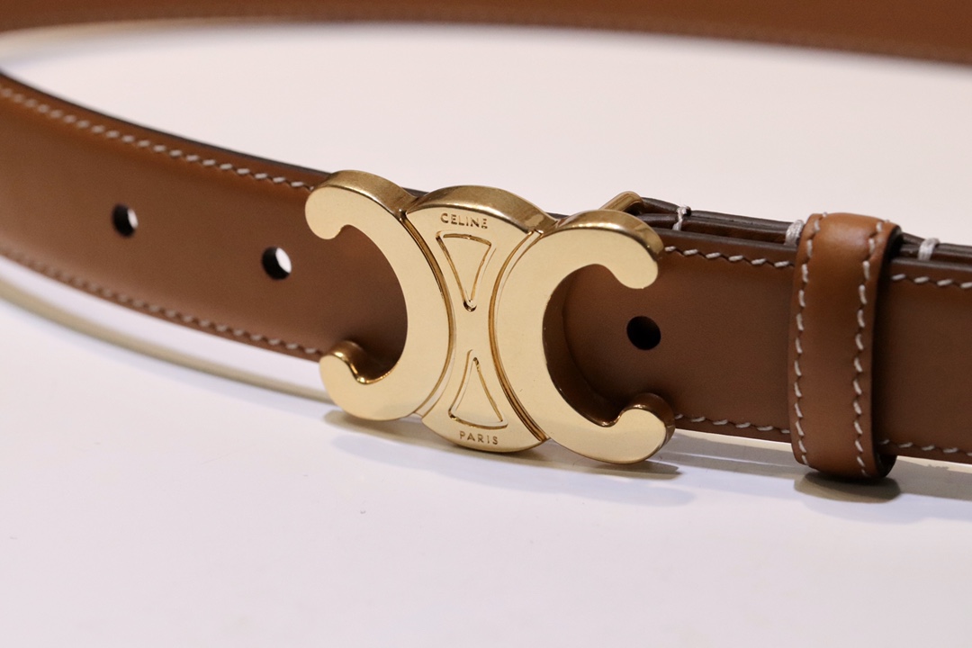 Celine Zeline Spring Belt: Original Design, Gold Buttons, Italian Calves, 2.5 Width. - 图片 2