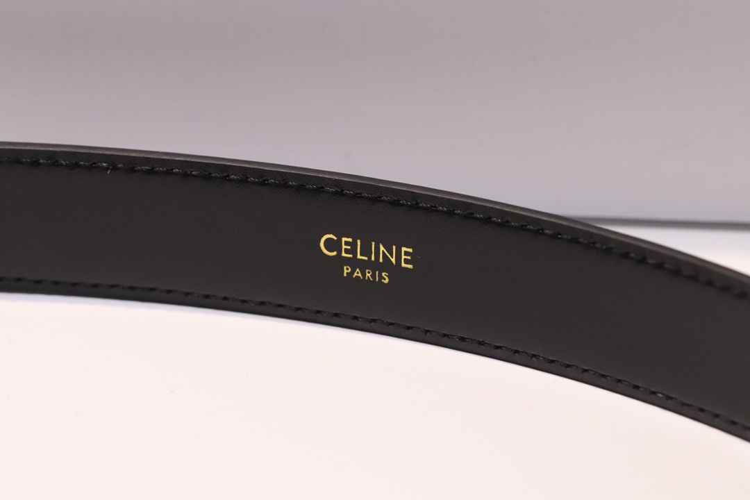 Celine Zeline Spring Belt: Original Design with Gold Buttons, Italian Calves for Comfort. - 图片 5