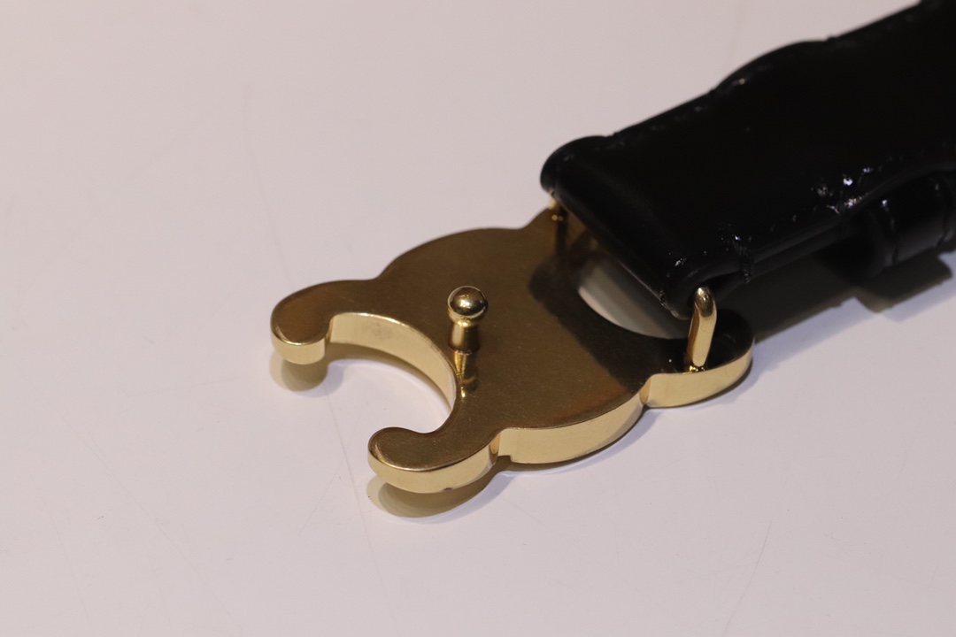 Celine Zeline Spring Belt: Original Design with Gold Buttons, Italian Calves for Comfort. - 图片 4