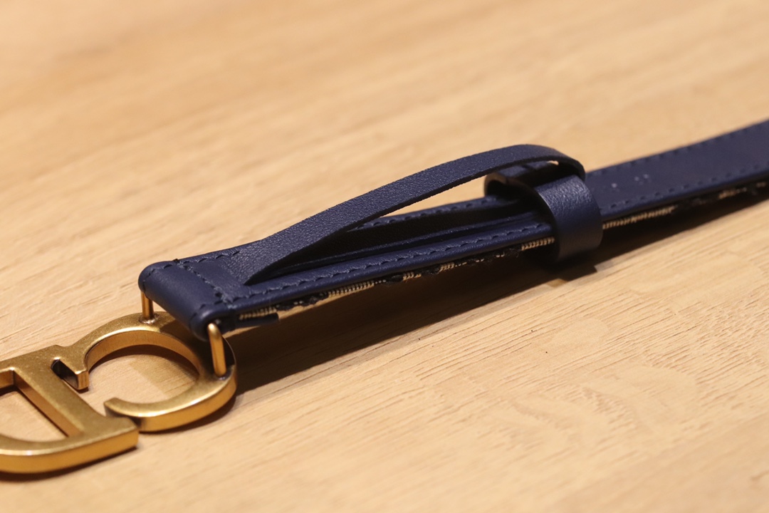 “Christian Dior Black Leather Belt: Original Design, 20mm Width, All-Market Logo Font” - 图片 6