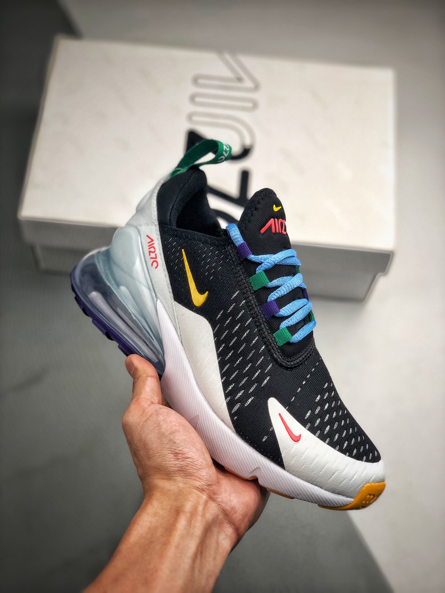 210 AirMax 270 白黑蓝 3M反光 AH8050-012