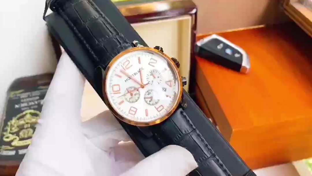 Mont Blanc New 6-Square Time Travel Male Watch with Graphite Core.