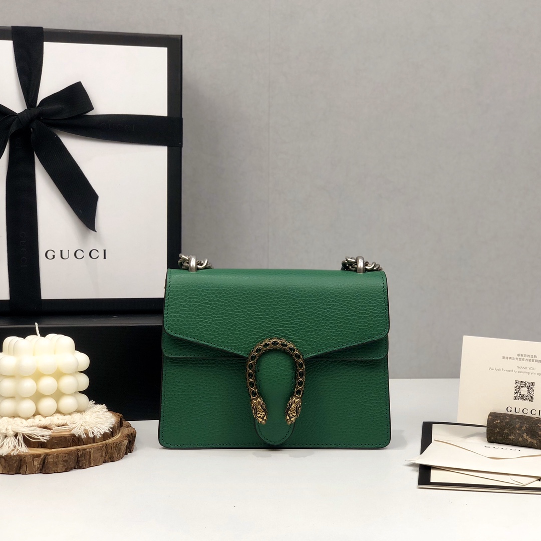 Gucci Dionysus full leather double tiger head metal buckle chain bag