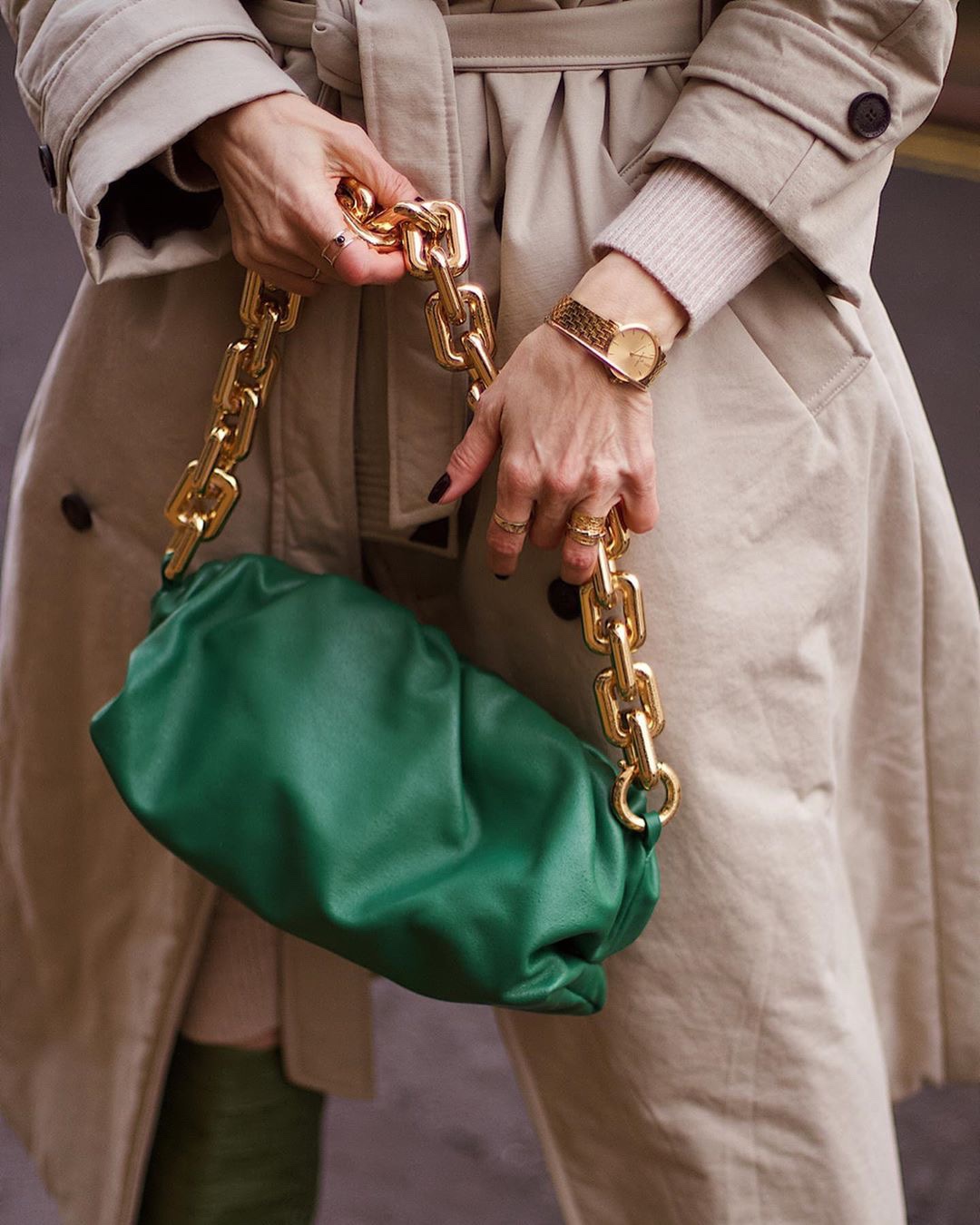 Bottega Veneta ๐๐๐ ๐พ๐๐ผ๐๐ ๐๐๐๐พ๐ 31CM BAG 620230ไผฆๆฆ็ปฟ/้้พ