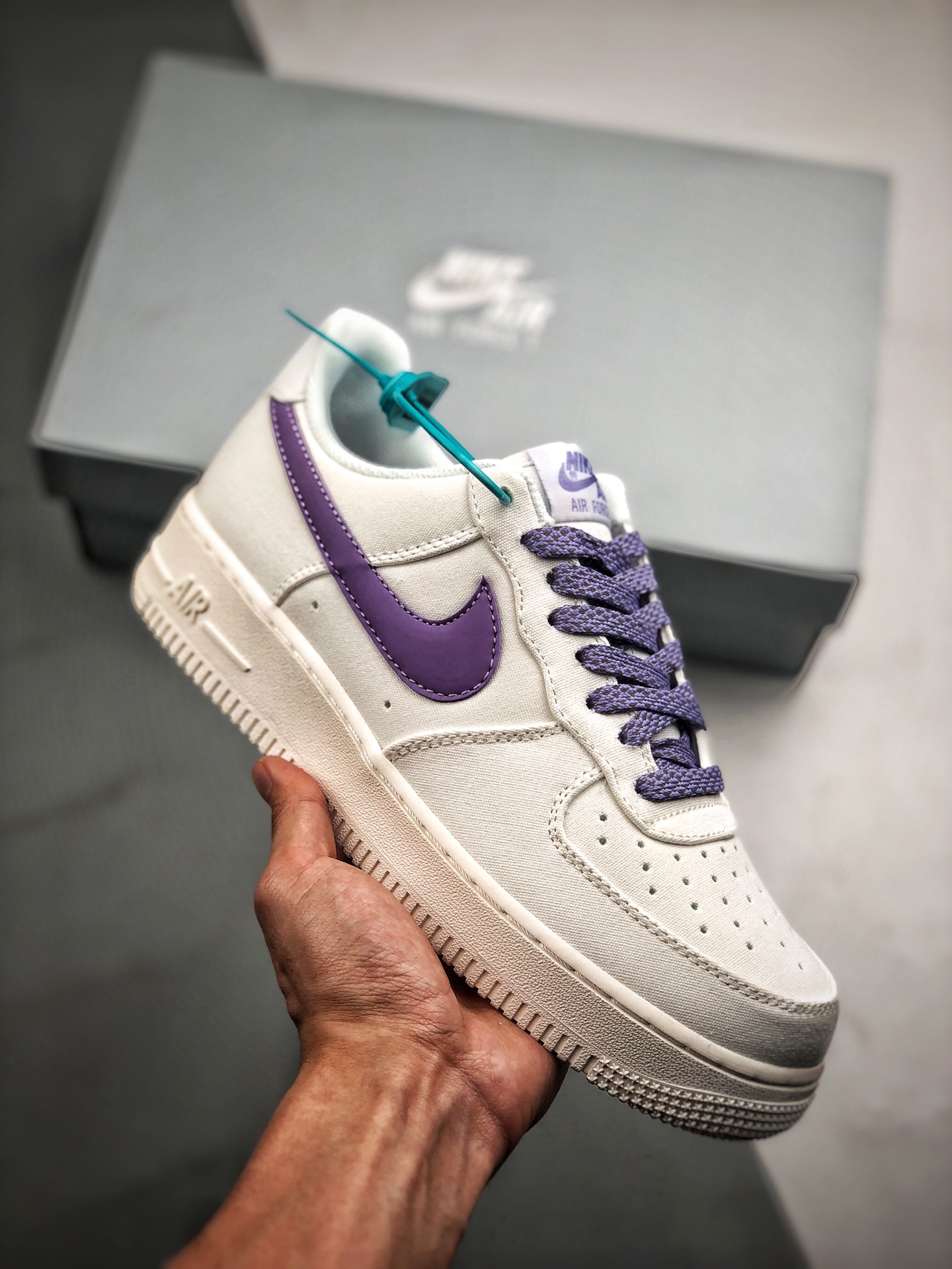 190  Air Force 1 '07 反光布面白紫 货号：315122-106 高帮空军休闲板鞋