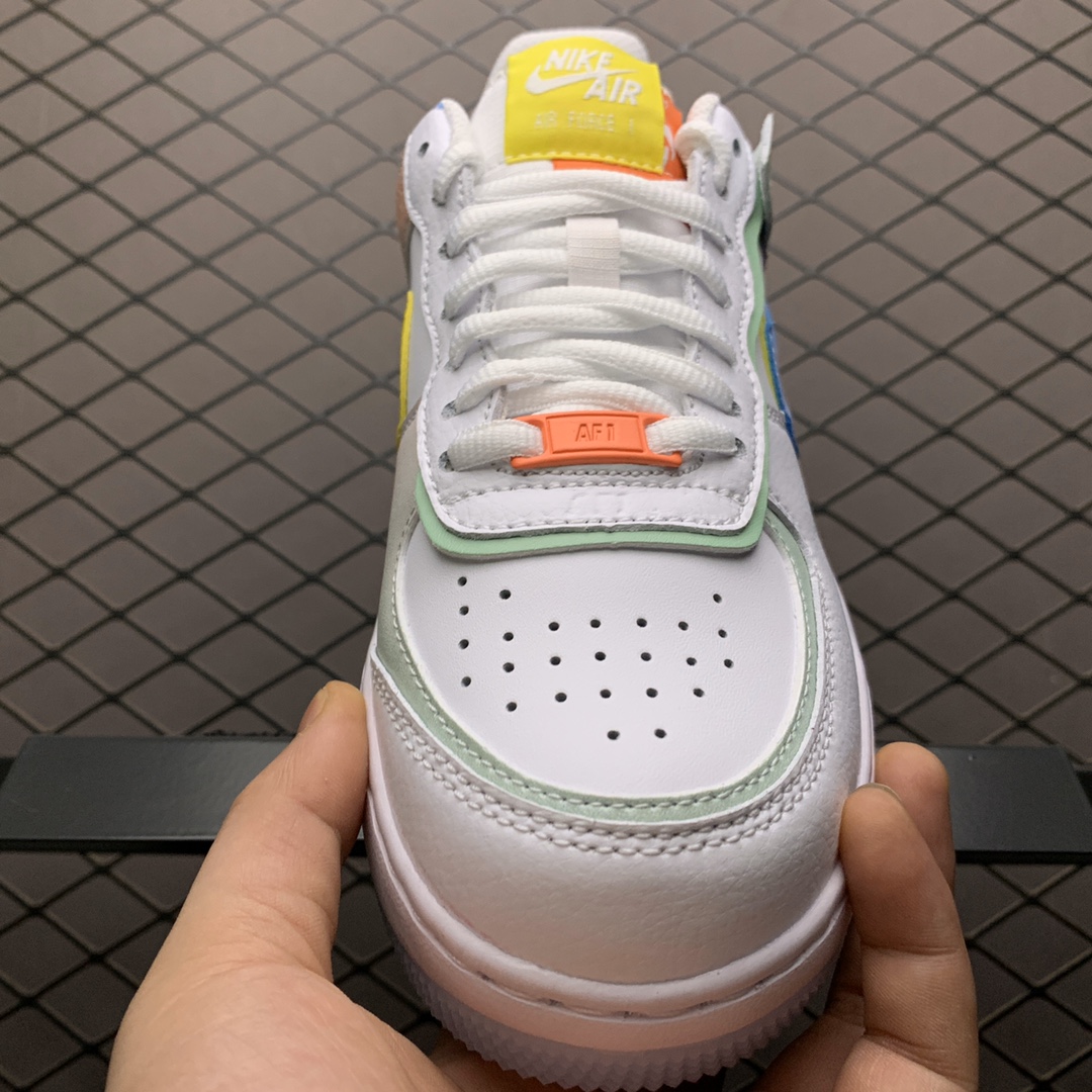 220 新版本  Nike Air Force 1 Shadow 解构系列 CW2630-141 空军一号低帮休闲板鞋
