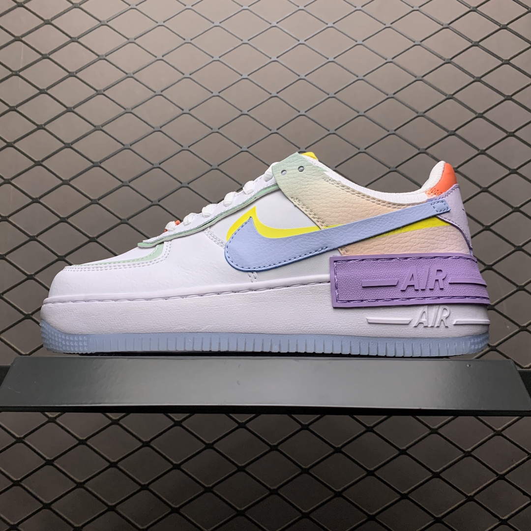 220 新版本  Nike Air Force 1 Shadow 解构系列 CW2630-141 空军一号低帮休闲板鞋