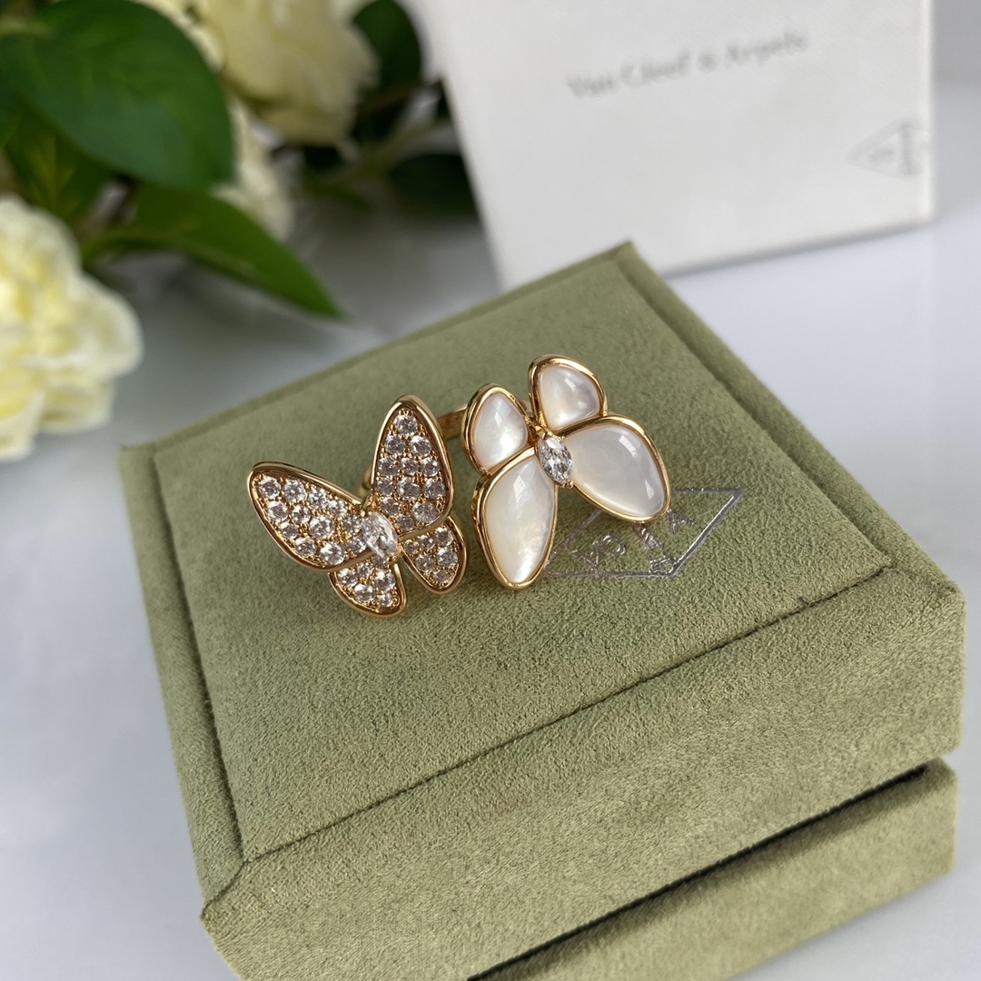 Van Cleef & Arpels VCA高级贝母蝴蝶戒指 款式都在这 高级美，高端品质首饰控可以入 戴一辈子的款