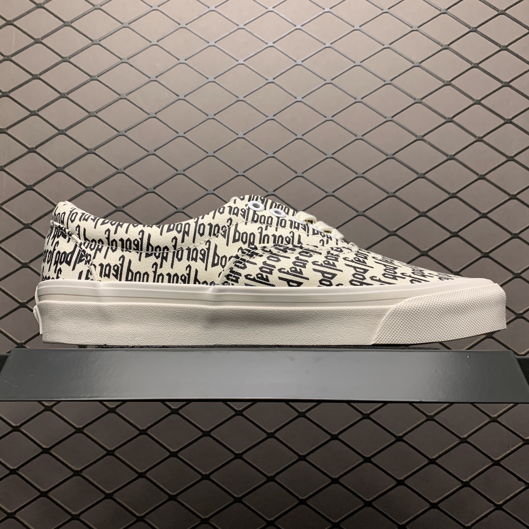 140 新版本 Fear Of God FOG x Vans  万斯 Era 95 Reissue 恐惧上帝 FOG联名限定 满印低帮硫化休闲板鞋