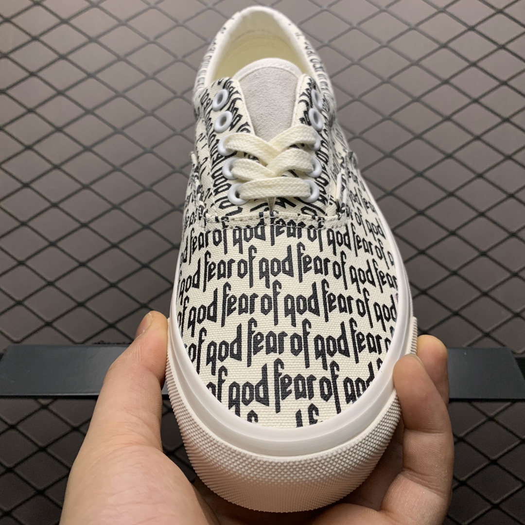 140 新版本 Fear Of God FOG x Vans  万斯 Era 95 Reissue 恐惧上帝 FOG联名限定 满印低帮硫化休闲板鞋