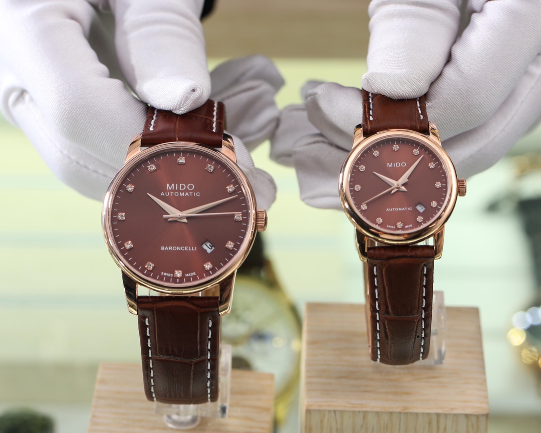 Mido Couple Watch: Swiss Stone Core 316L Steel Crust, Elegant Design for Women - 图片 5