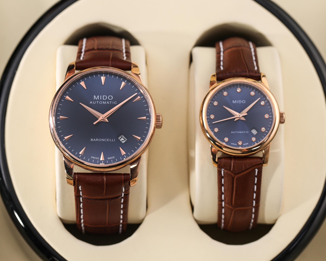 Mido Couple Watch: Swiss Stone Core 316L Steel Crust, Elegant Design for Women - 图片 4