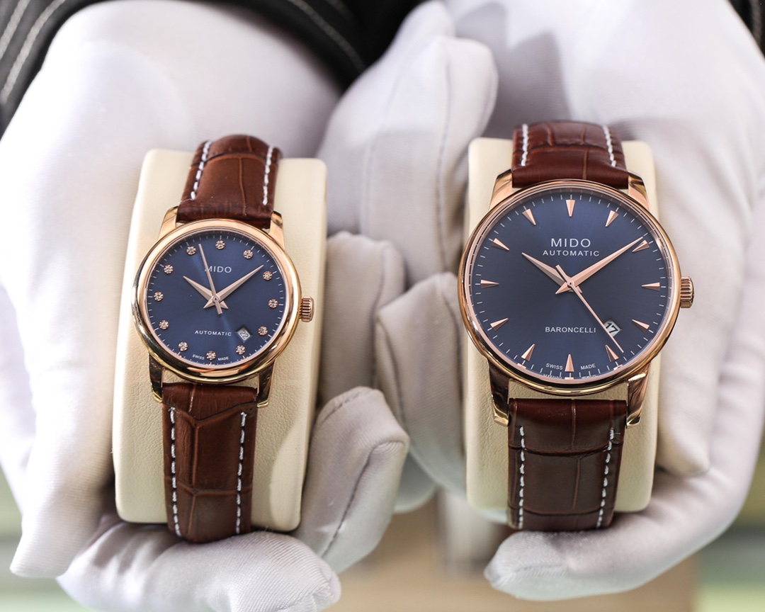 Mido Couple Watch: Swiss Stone Core 316L Steel Crust, Elegant Design for Women - 图片 3