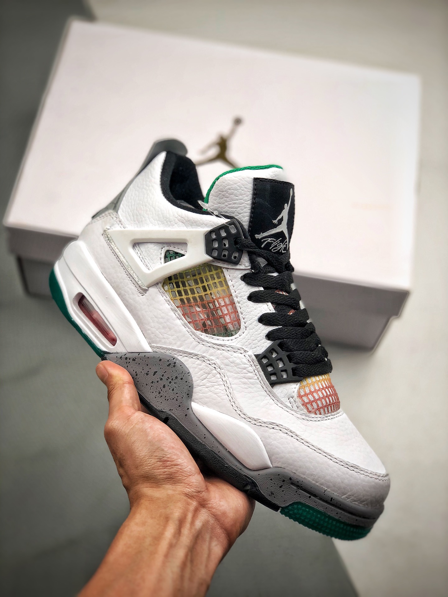 450 Air Jordan 4 “Mushroom”  白彩虹 货号：AQ9129-100