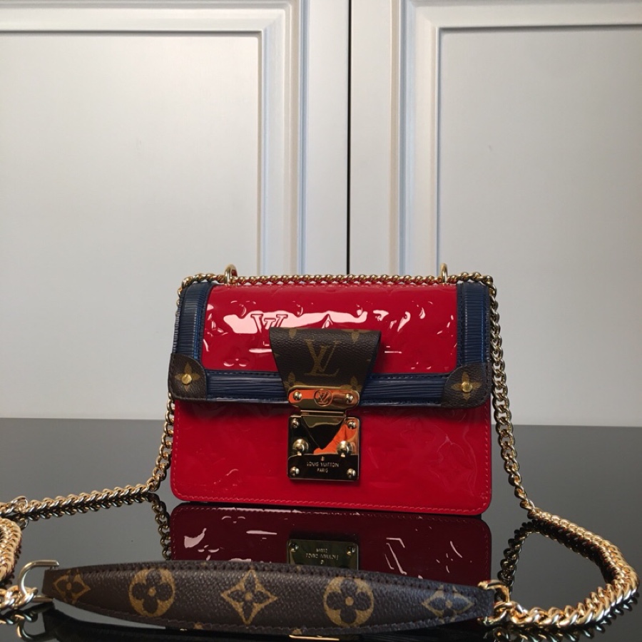 Louis Vuitton LV Wynwood Bags Handbags Red Monogram Canvas Patent Leather M90516