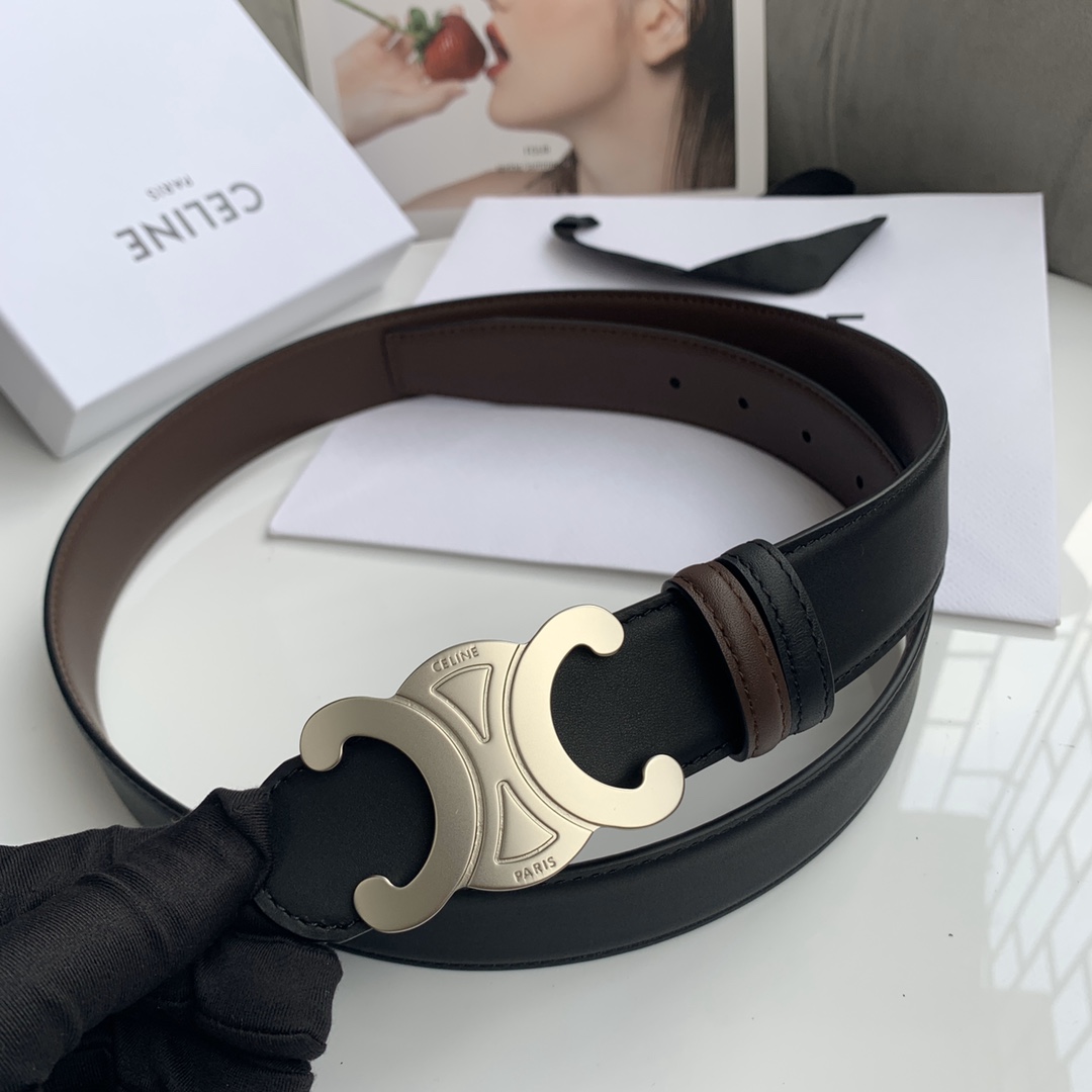 [Celine Belts]Celine 20 New Arc de Triomphe Belt 3.5mm Premium High-Quality Co
