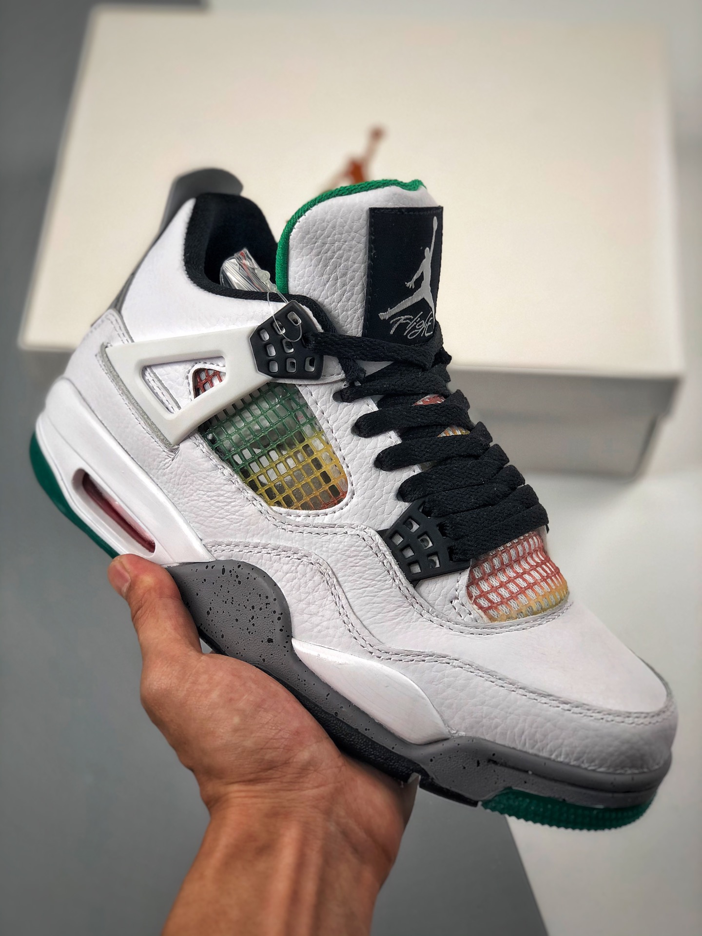 Apoyo contra reembolso Air Jordan 4 "Mushroom" Blanco arcoíris Producto de nivel puro original Fotos reales del primer …