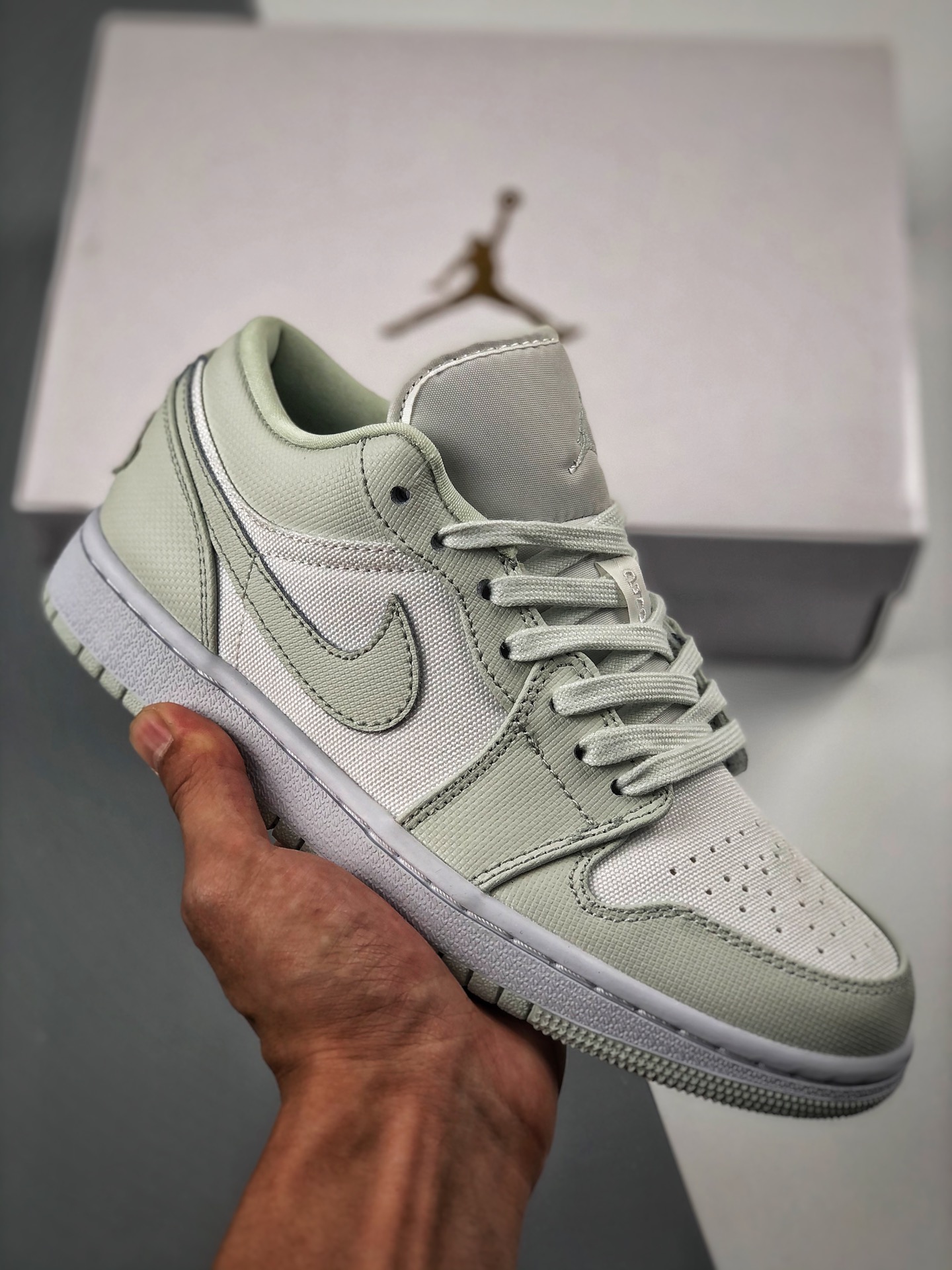 Apoyo contra reembolso Air Jordan 1 Low Lona blanco menta Compramos el zapato original de la empresa y rehicimos el mol…